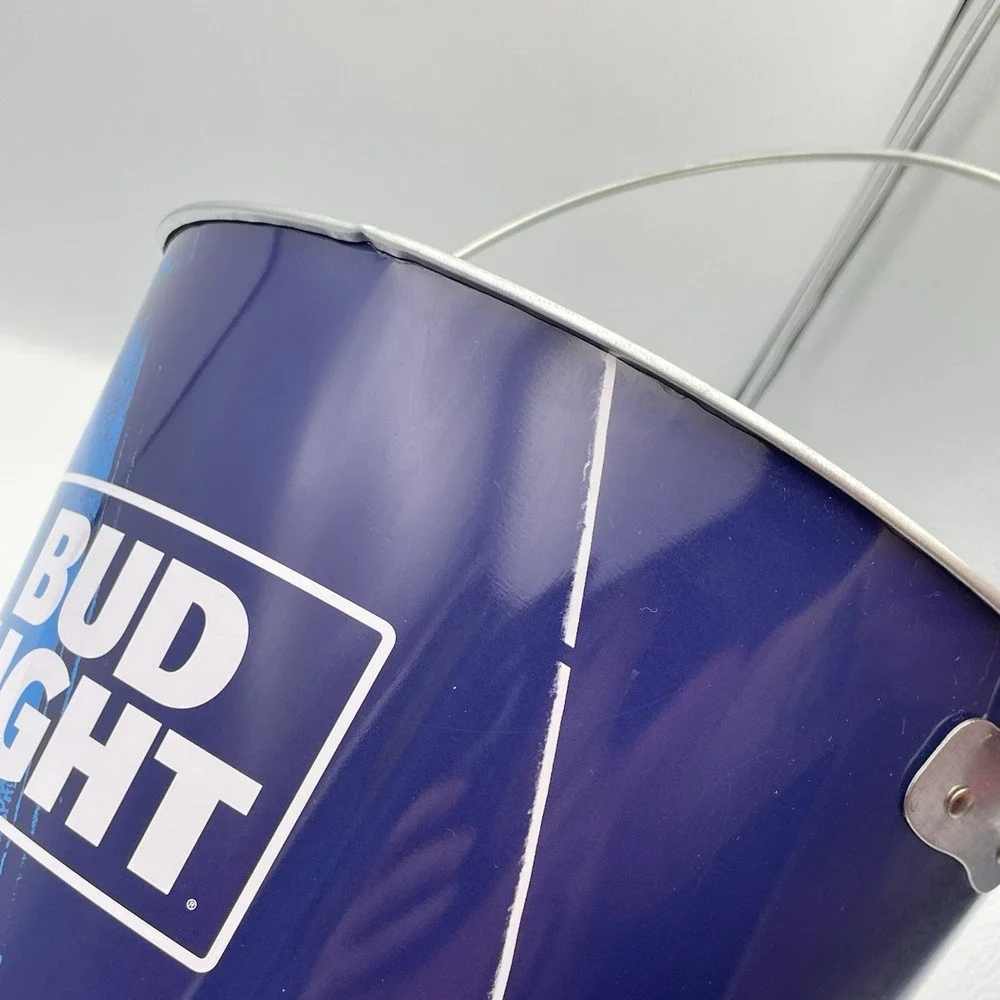 BUD LIGHT‎ Metal Bucket, 2 Bud Light Glasses and 2 Bud Light Coasters